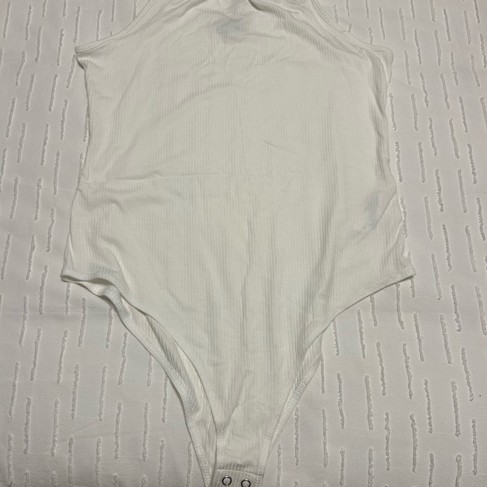 Wild Fable White Ribbed Bodysuit